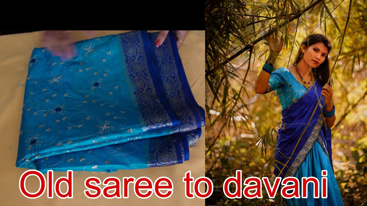 Old saree to davani 🥻 /cutting and stitching Malayalam tutorials/ harsha designer