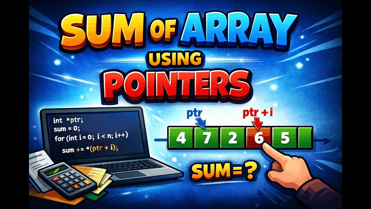 101. Sum of Array Using Pointers in C | C  Tutorial in Hindi