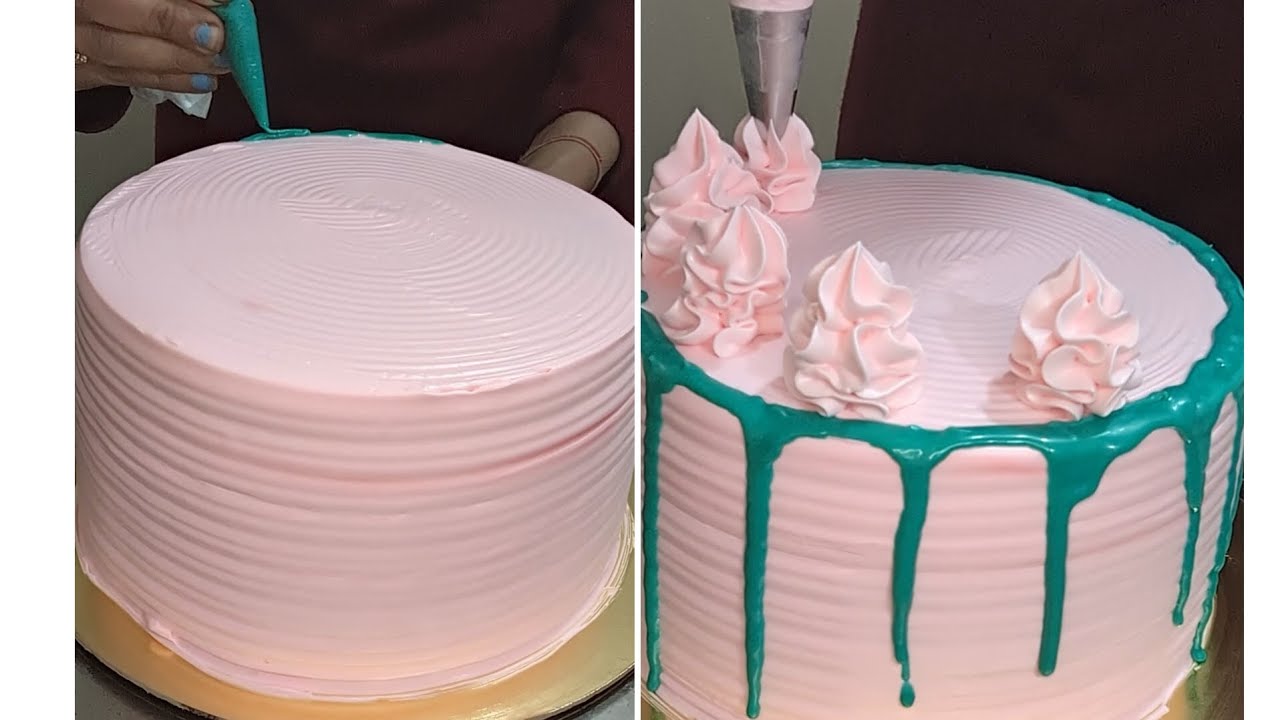 3 pound chocolate cake order... Icing with decoration beautiful cake design 