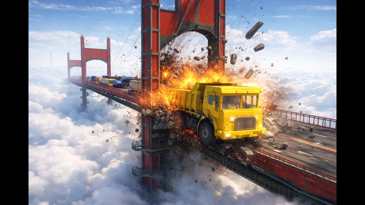 Bridge Vs 1000 DUMP TRUCKS | Teardown