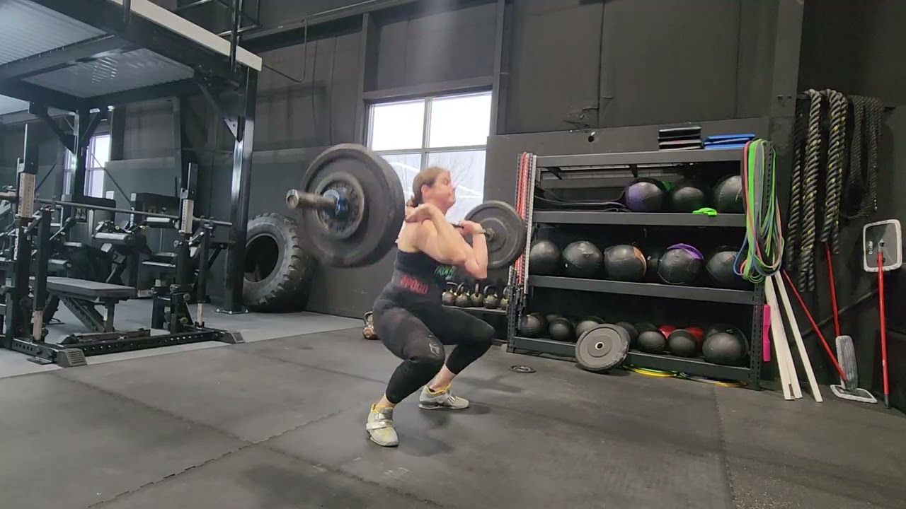 Squat clean 5 sets of 3 at 145#, 3 sets of 2 at 155#. 2.24.26