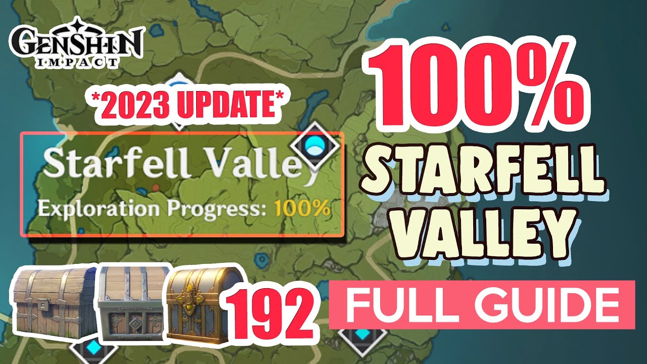 *2023 UPDATE* How to: Starfell Valley 100% Exploration ⭐  ALL CHESTS GUIDE 【 Genshin Impact 】