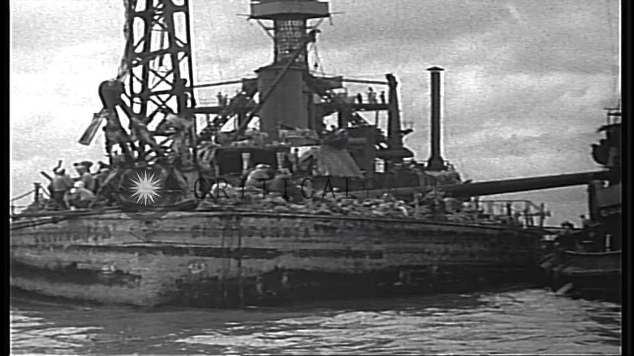 Salvage and repair of the USS California (BB-44)  at U.S. Naval Station, Pearl Ha...HD Stock Footage
