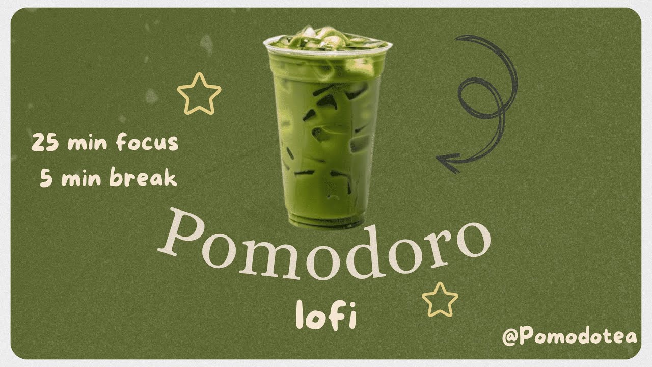 Study with me | Iced Matcha | 25 - 5 Pomodoro | Lofi - 2 Hours Session