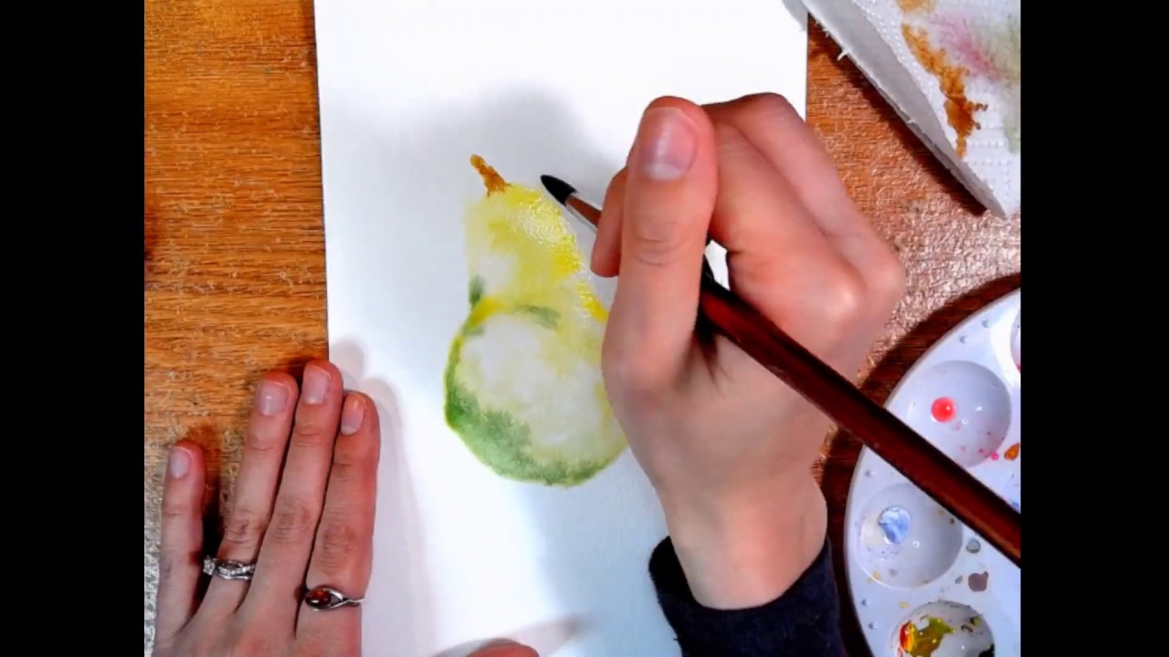 How to Paint a Pear in Five Minutes | Watercolor Tutorial for Beginners