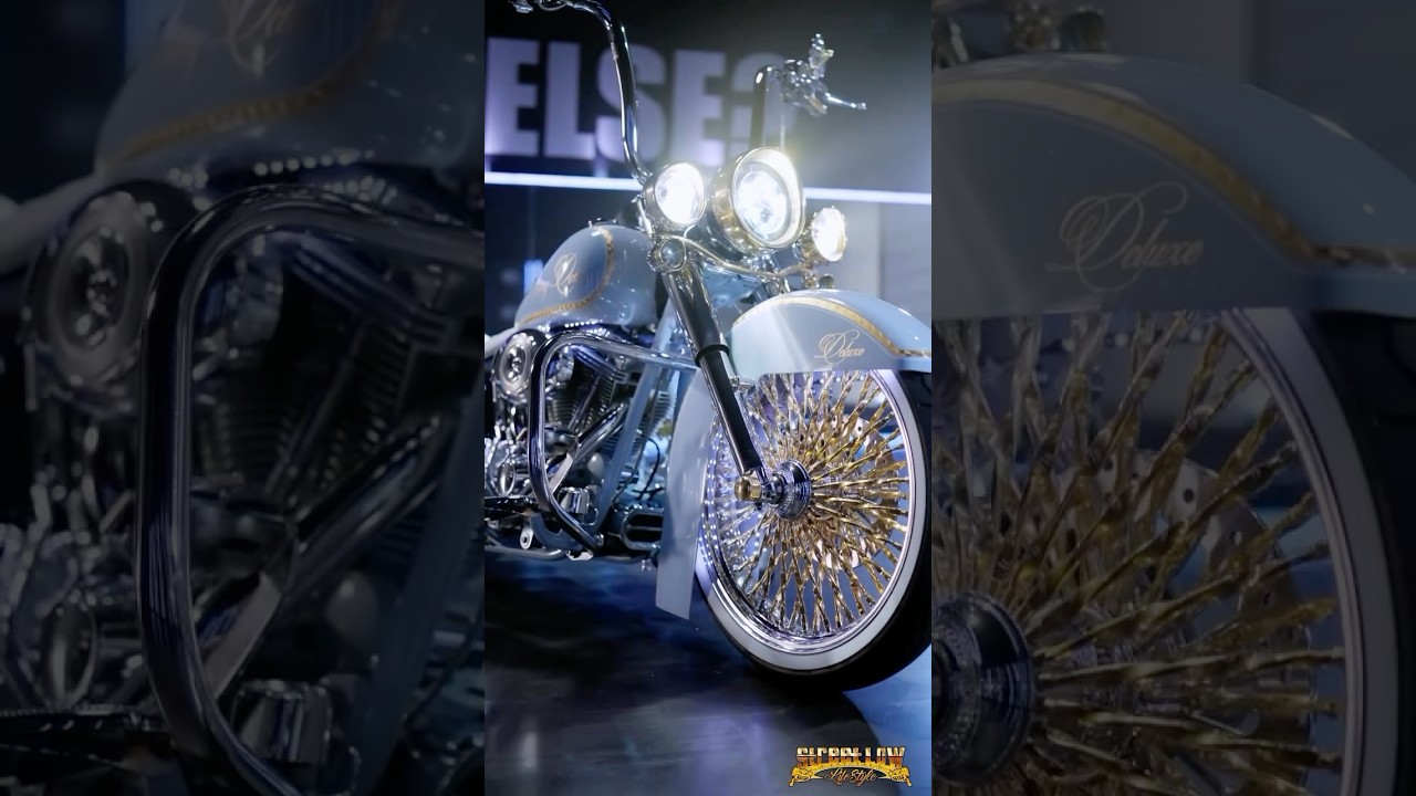 This Softail Deluxe Gold Cali Spokes 🔥🏍️💨 #HarleyDavidson #Vicla #Viclas #softail