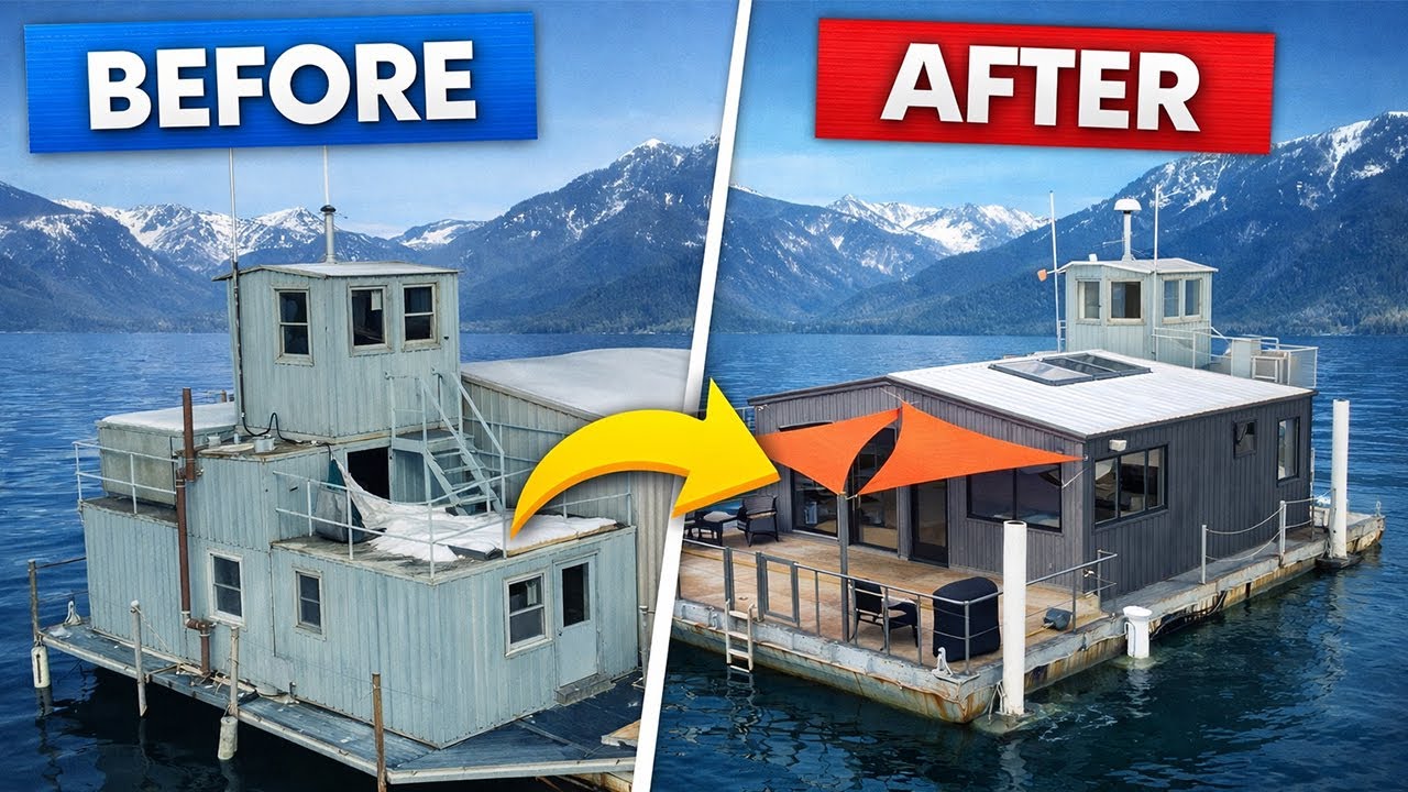 Turning a Top-Secret Navy Barge into Our Dream Floating Home (full build)