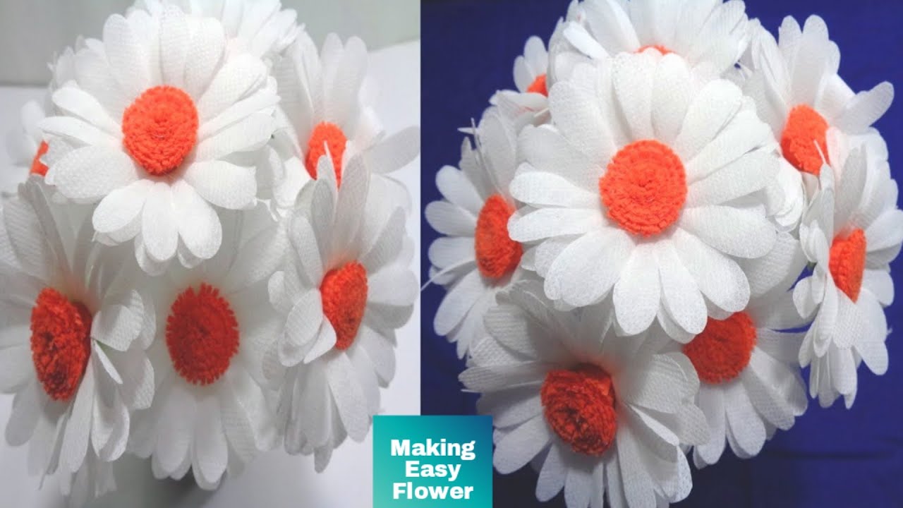 How to Make Shopping Bag Flowers - Making Easy Shopping Bag Flowers - Reuse of Fabric Shopping Bag