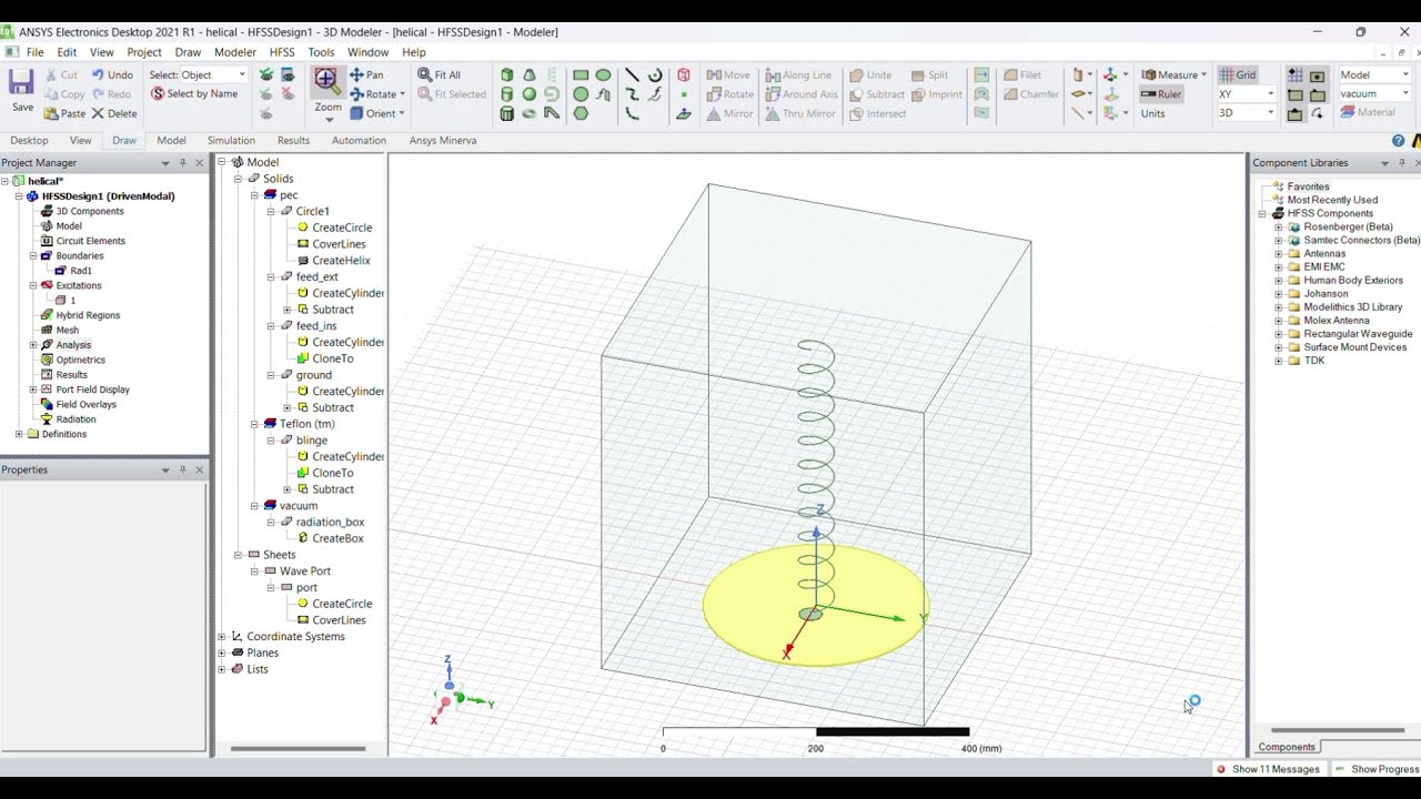 Designing a helical antenna for axial mode.