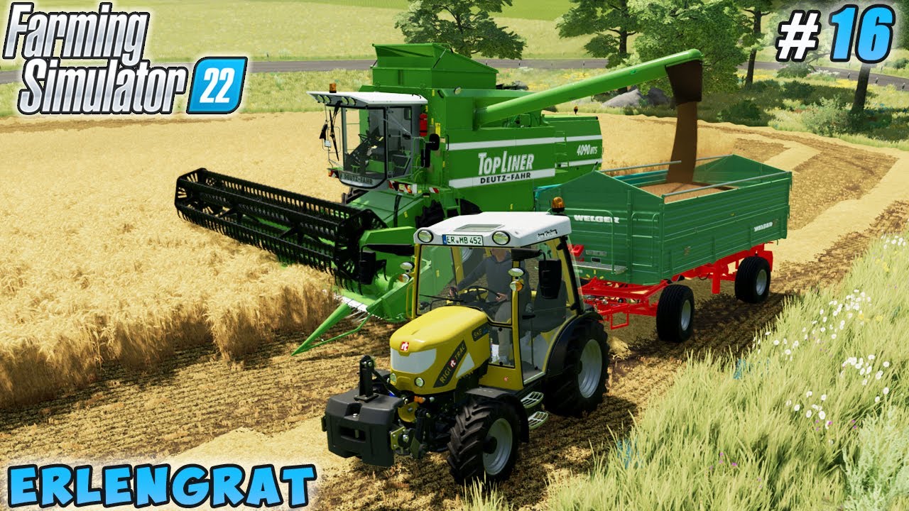 Заготовка тюков сена, обмолот ячменя с помощью Deutz-Fahr TopLiner | Erlengrat | FS 22 | Таймлапс...