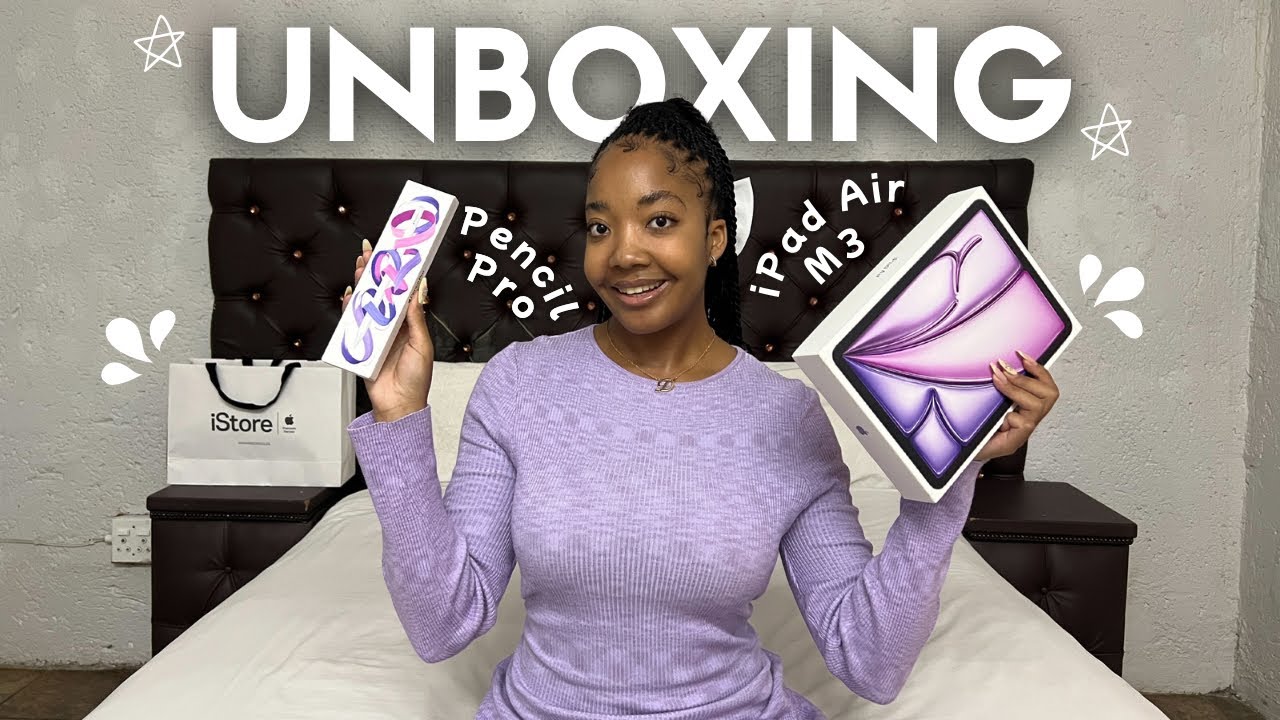 UNBOXING  ࣪𖤐 iPad Air M3 (purple) w/ Pencil Pro 💜