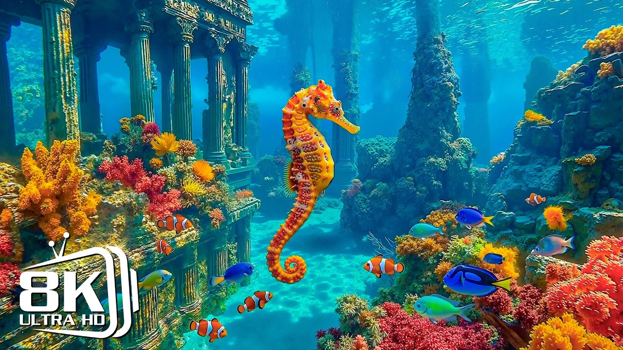 Aquarium Wonders in 8K 🐠 Tropical Fish & Jellyfish with Relaxing Ocean Ambience