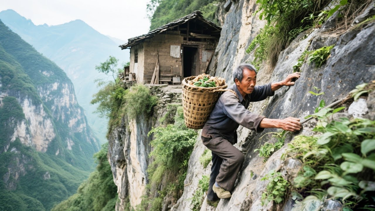 53岁大哥独居深山，背靠深山面临百米峡谷，靠种地供出3个大学生【乡村阿泰】