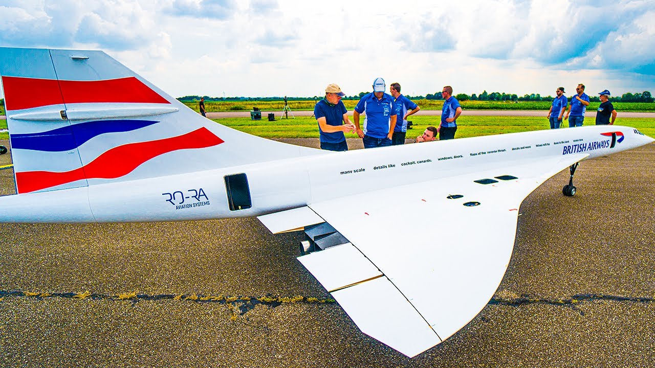 149KG 10METERS CONCORDE WITH 4X JET TURBINES! WORLDS LARGEST RC MODEL