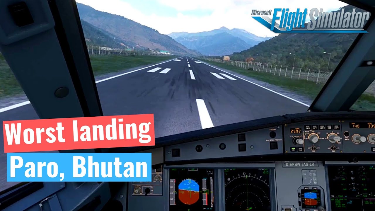 Airbus A320 makes terrible landing at Paro Airport | MSFS