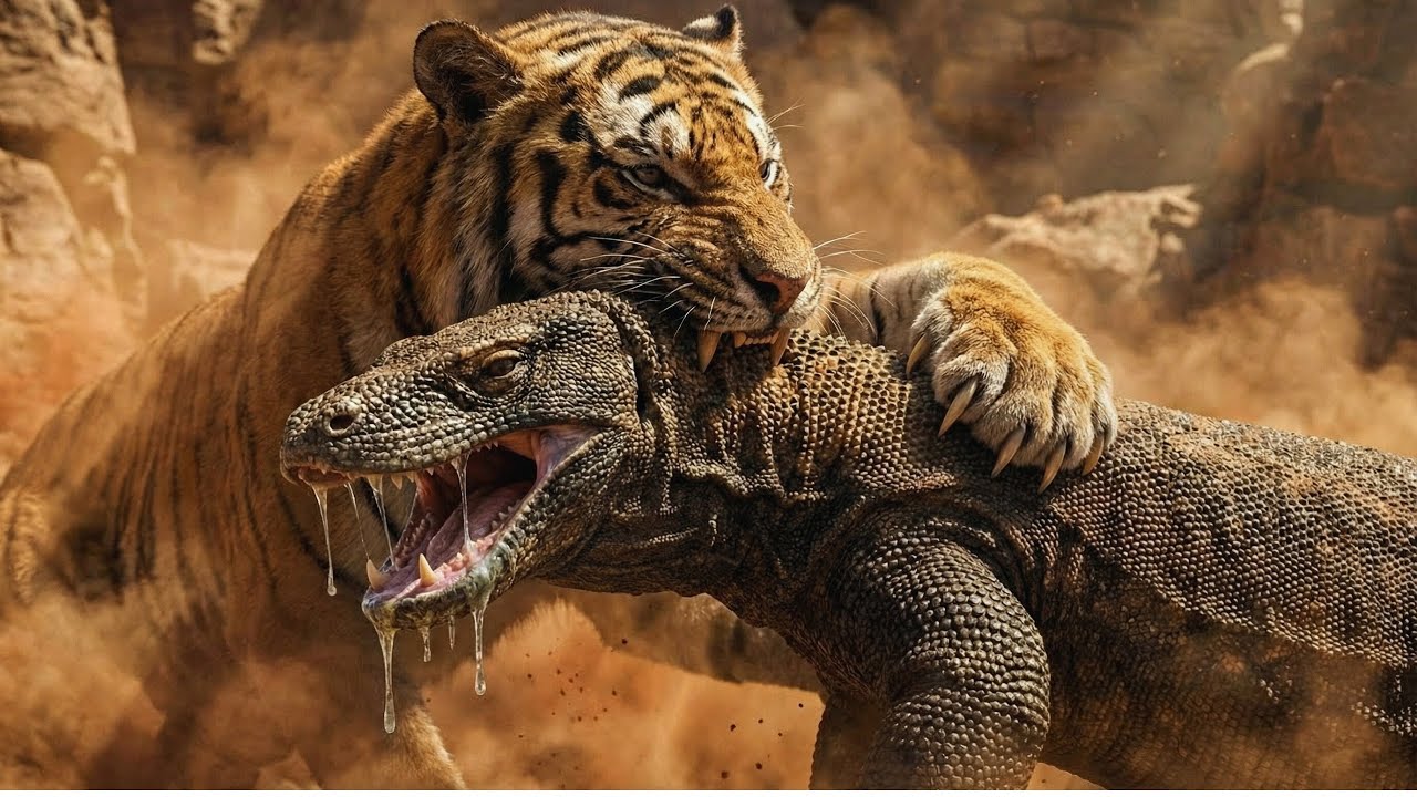 Tiger vs Komodo: When Venom Meets Brute Force - Crushing The Prehistoric Armor | Animal Fight