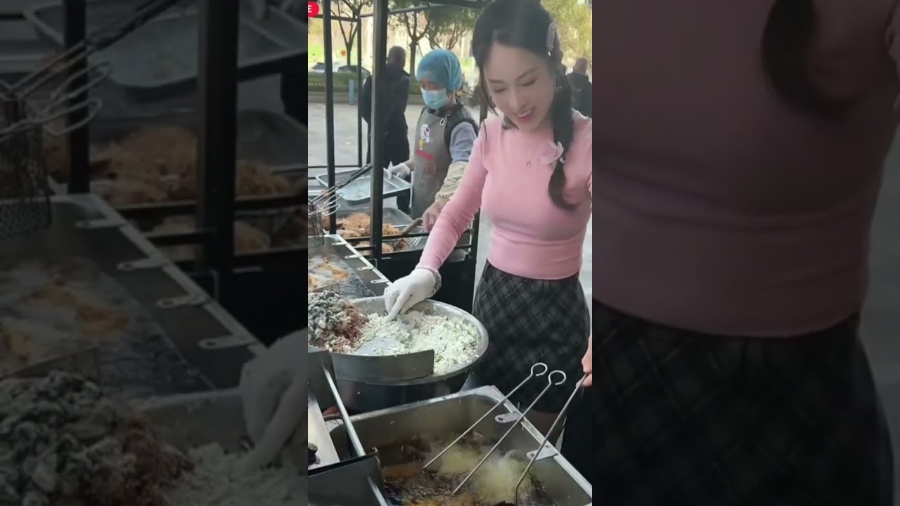 The process of making Chinese floating rice cakes