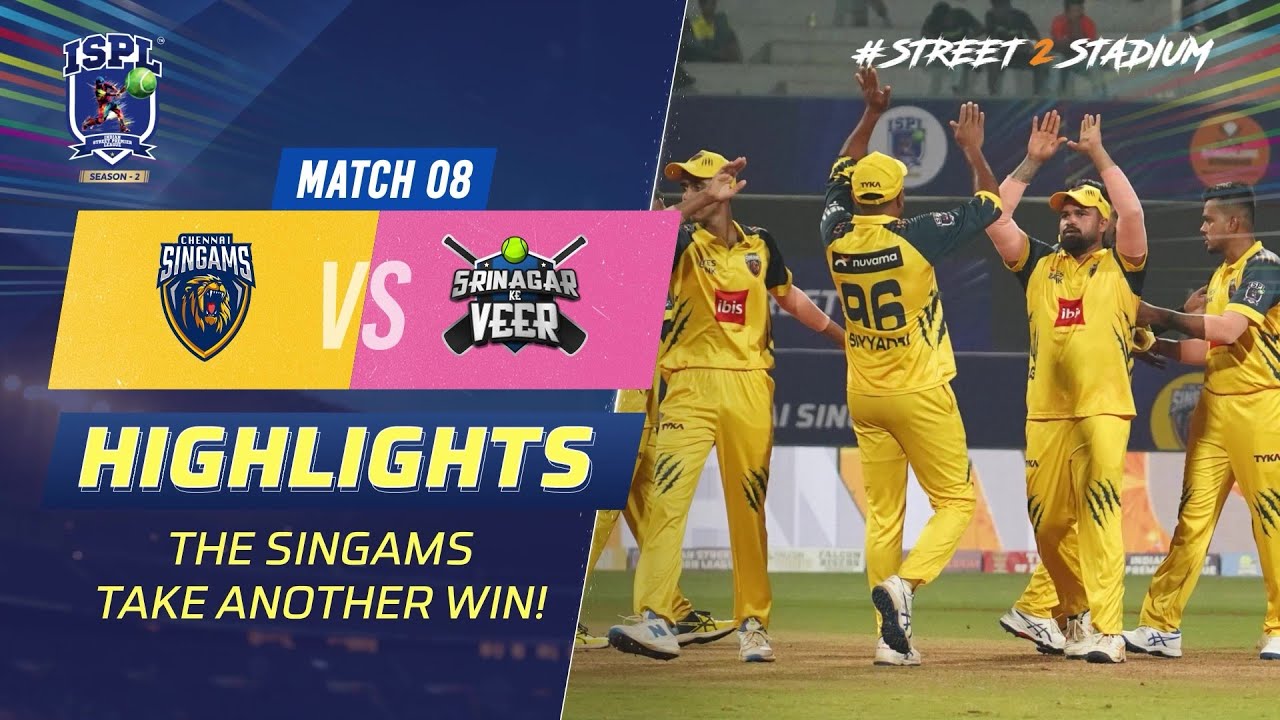 ISPL Season 2: Chennai Singams dominate again with another victory! #Street2Stadium