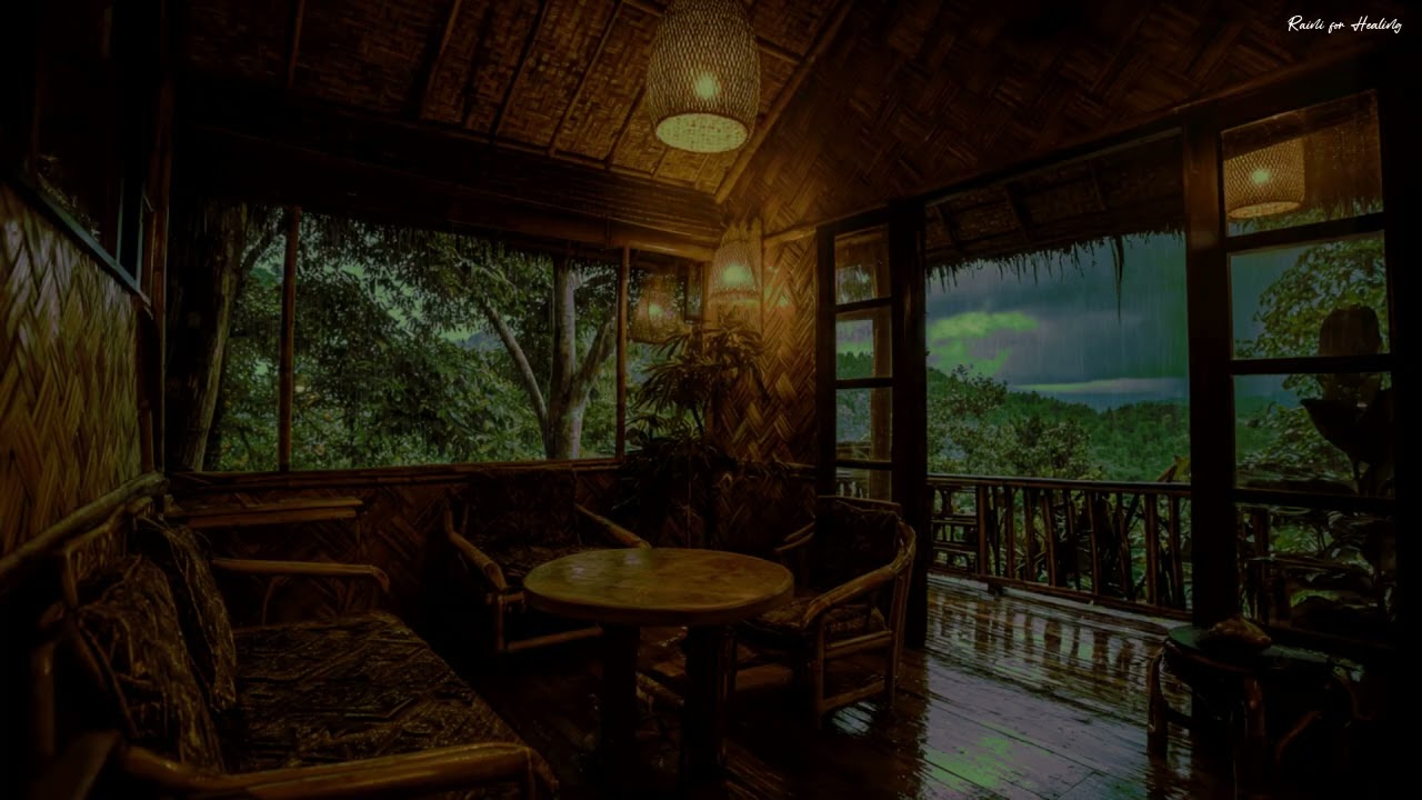 Calming Rain Sounds in a Bamboo Hut 🌧️ | ASMR for Stress Relief & Overthinking