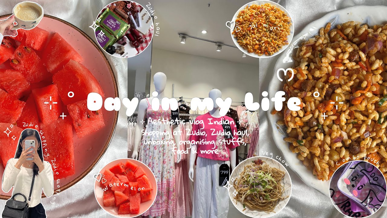 Day in my Life ♡ | Aesthetic vlog🌷| Shopping at Zudio & haul🍒✨🍧 #minivlog #food #weeklyvlog #explore