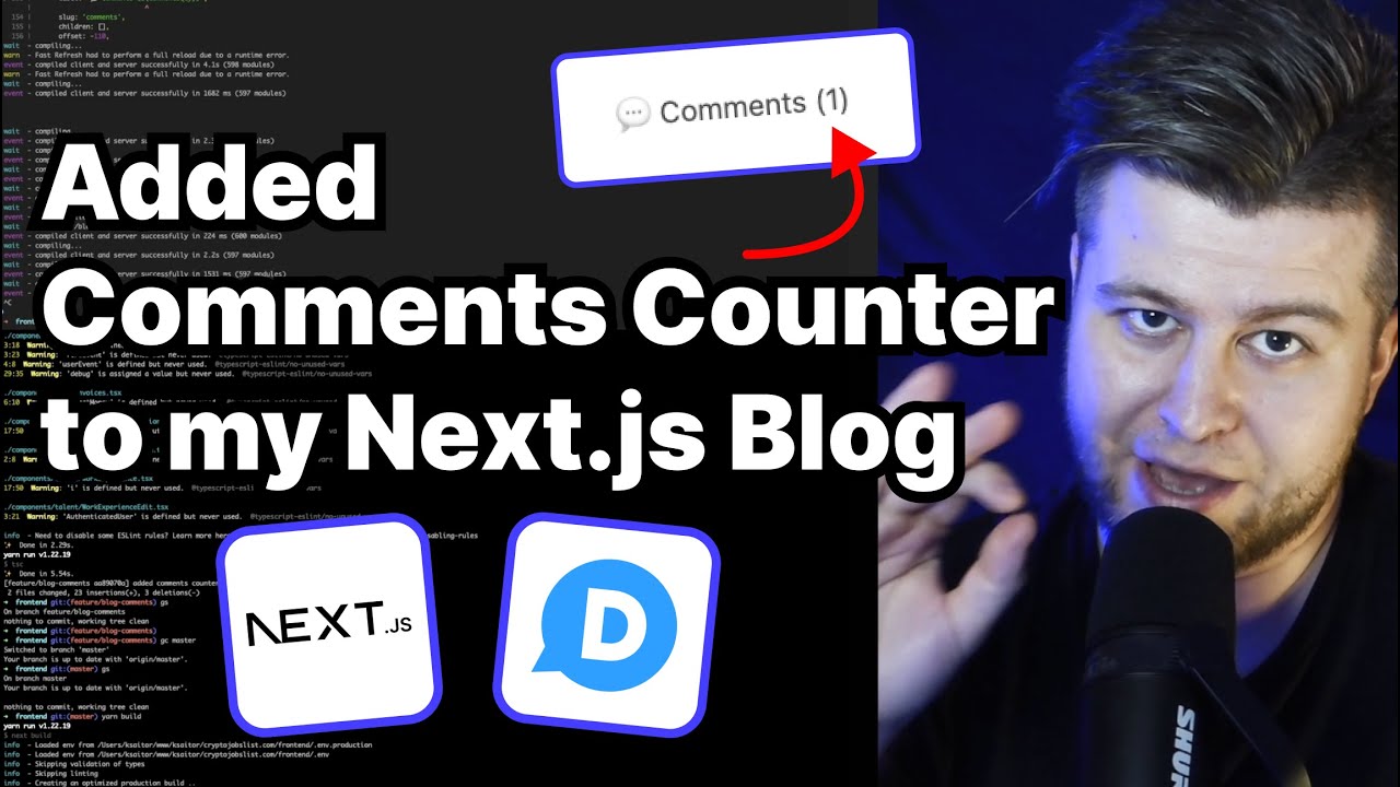 I added Comments Counter to my Next.js Blog with react-disqus [Live coding] while eating ice-cream