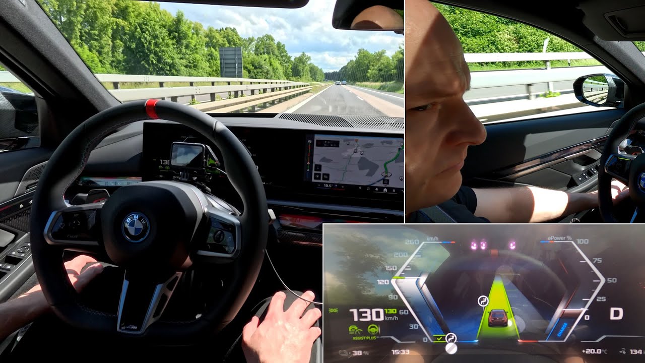 BMW i5: Highway Assistant. Driving Assistant Professional with Lane Change Assist Plus. Real-Life