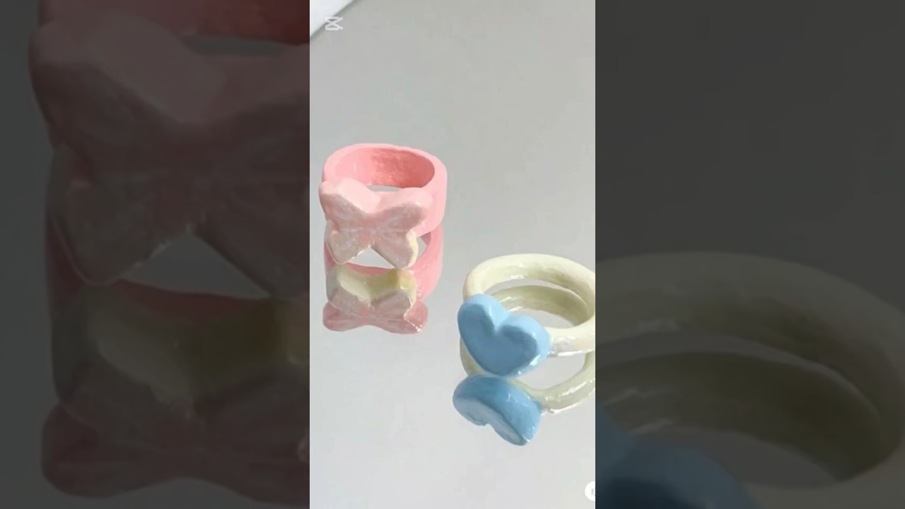 DIY Super Light Clay Ring Craft | Easy & Cute Polymer Clay Rings Tutorial .#shorts #artisthere70 .