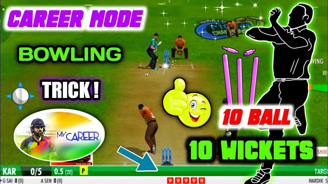 Wcc3 My Career Mode Bowling Trick - Spin & Fast Bowling Trick ! 10 Ball 10 Wickets 🔥 ! Bowling trick