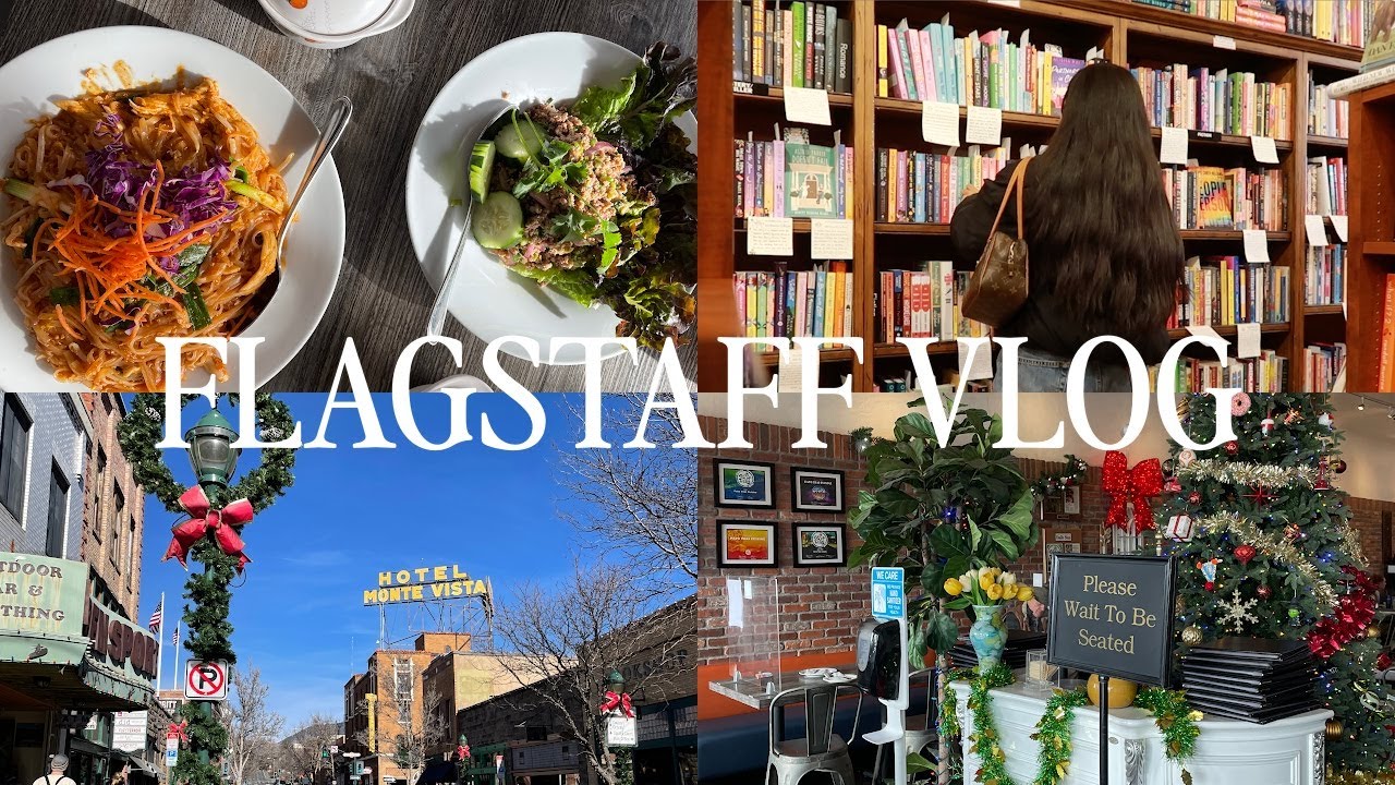 FLAGSTAFF VLOG: exploring downtown flagstaff, what I ate, thrifting + christmas parade