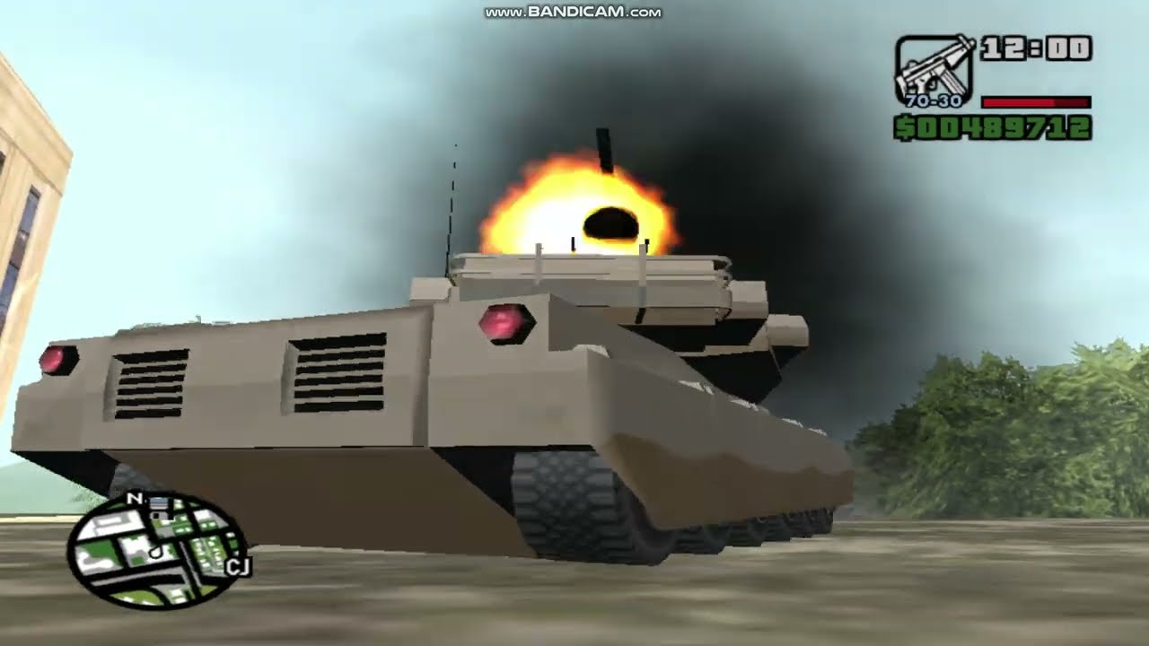 GTA San Andreas: CJ's Tank Rampage! Destroying Every Police Helicopter.#gaming #gta #tank 