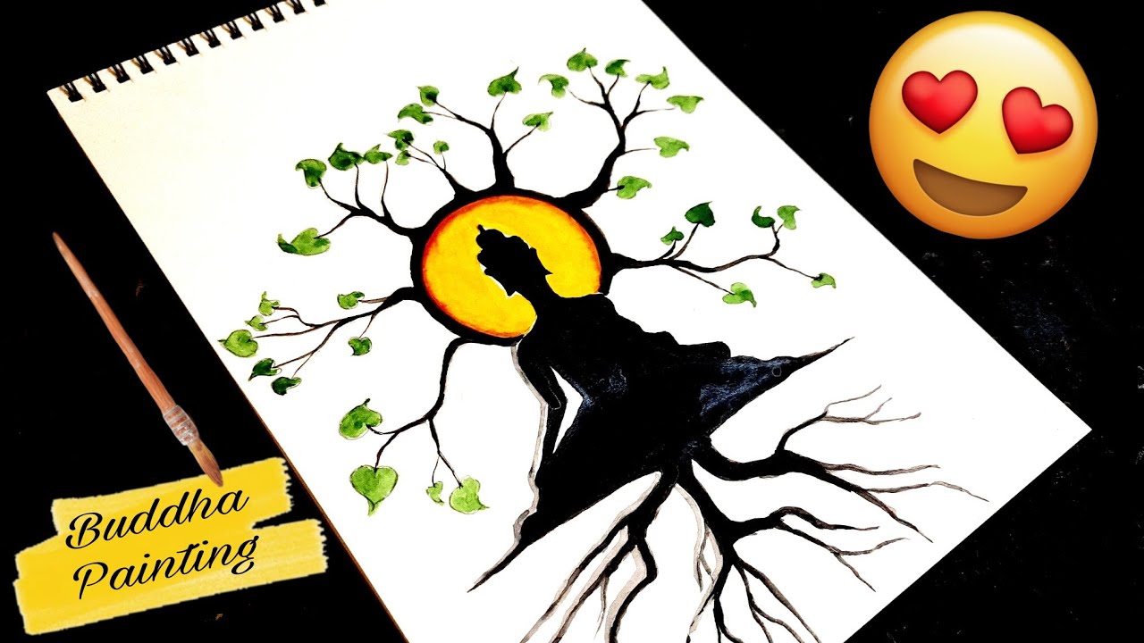 How to Draw Gautam Buddha | Monochromatic Painting | Rohan Arts
