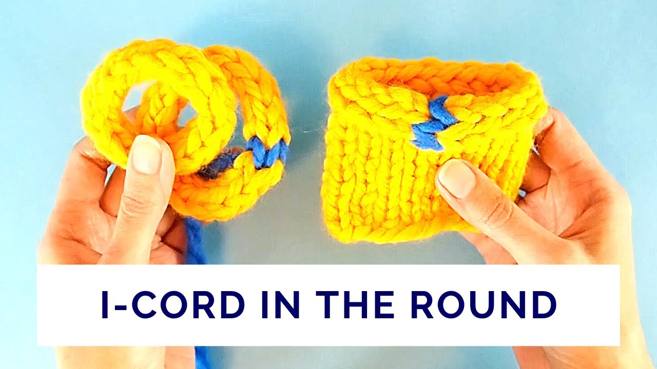 Как соединить концы шнура i-cord, выполнить окантовку шнуром i-cord и закрыть петли шнуром i-cord