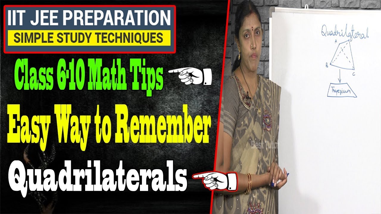 Class 6-10 Math Tips | Easy Way to Remember Types of Quadrilaterals | Best Tutor