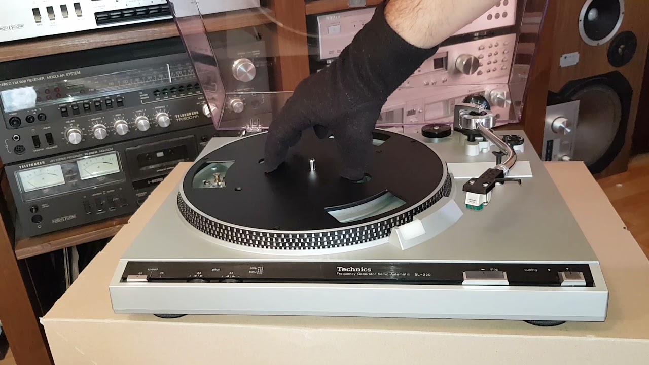 Technics SL 220 frequency generator servo turntable stylus change belt replacement demo test