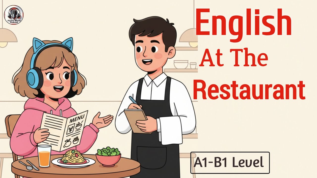 Restaurant English | Ordering Food in English (Slow & Clear Speaking Practice) 