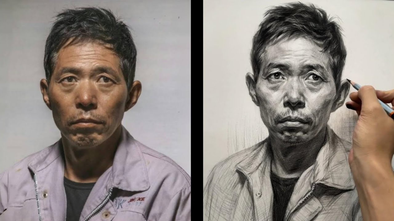 How to Draw A Portrait Of Middle-Aged Man Step by Step | Portrait Drawing Tutorial