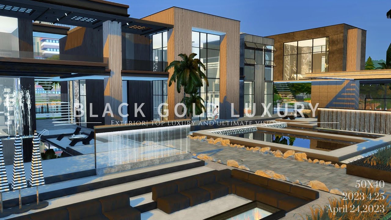 Sims 4 - BLACK GOLD LUXURY 50X40 模拟人生4 黑金奢华