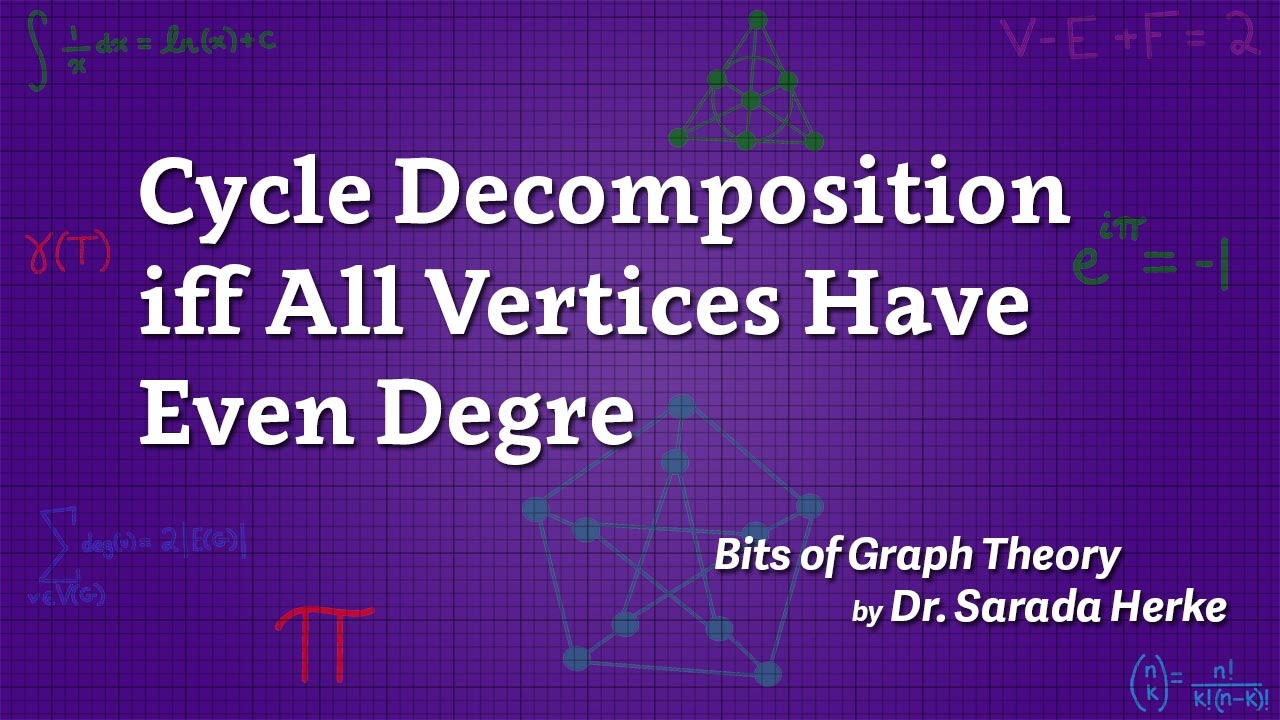 Graph Theory: 26. Cycle Decomposition iff All Vertices Have Even Degre