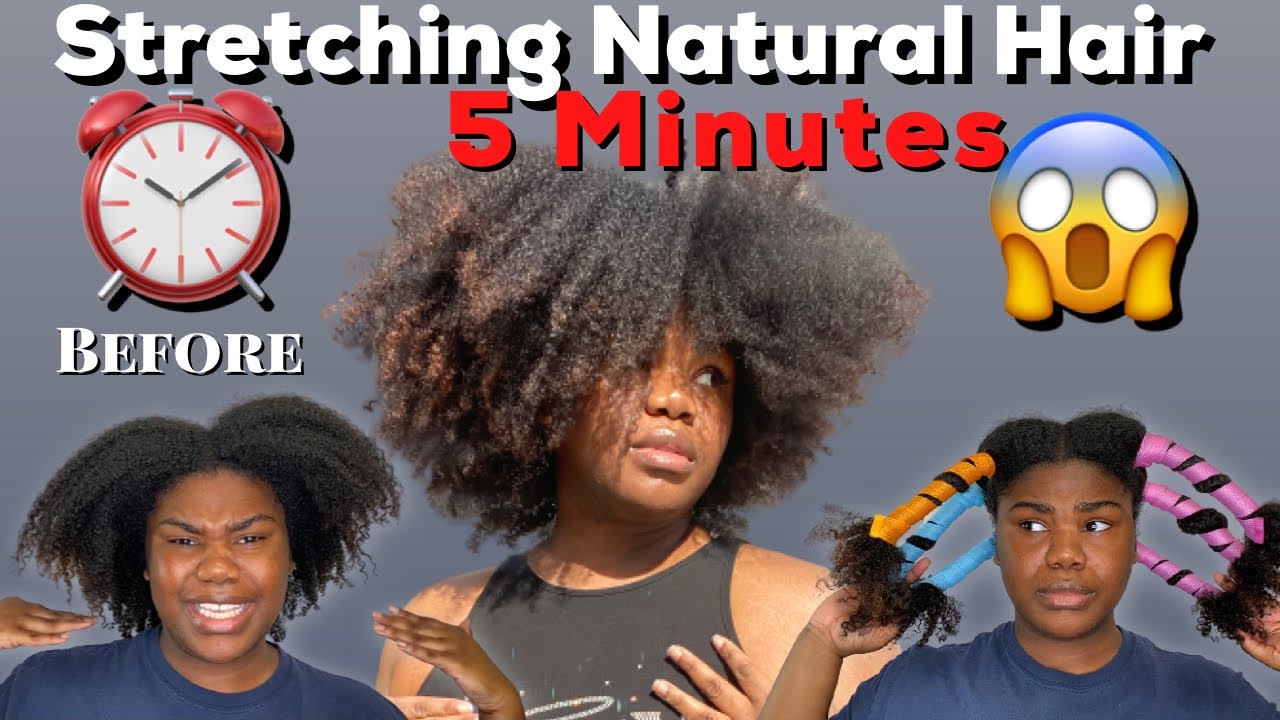 How to | Stretch Natural Hair in 5 Minutes! NO DIRECT HEAT! (Wash N Go, Twistout, Braidout, etc)