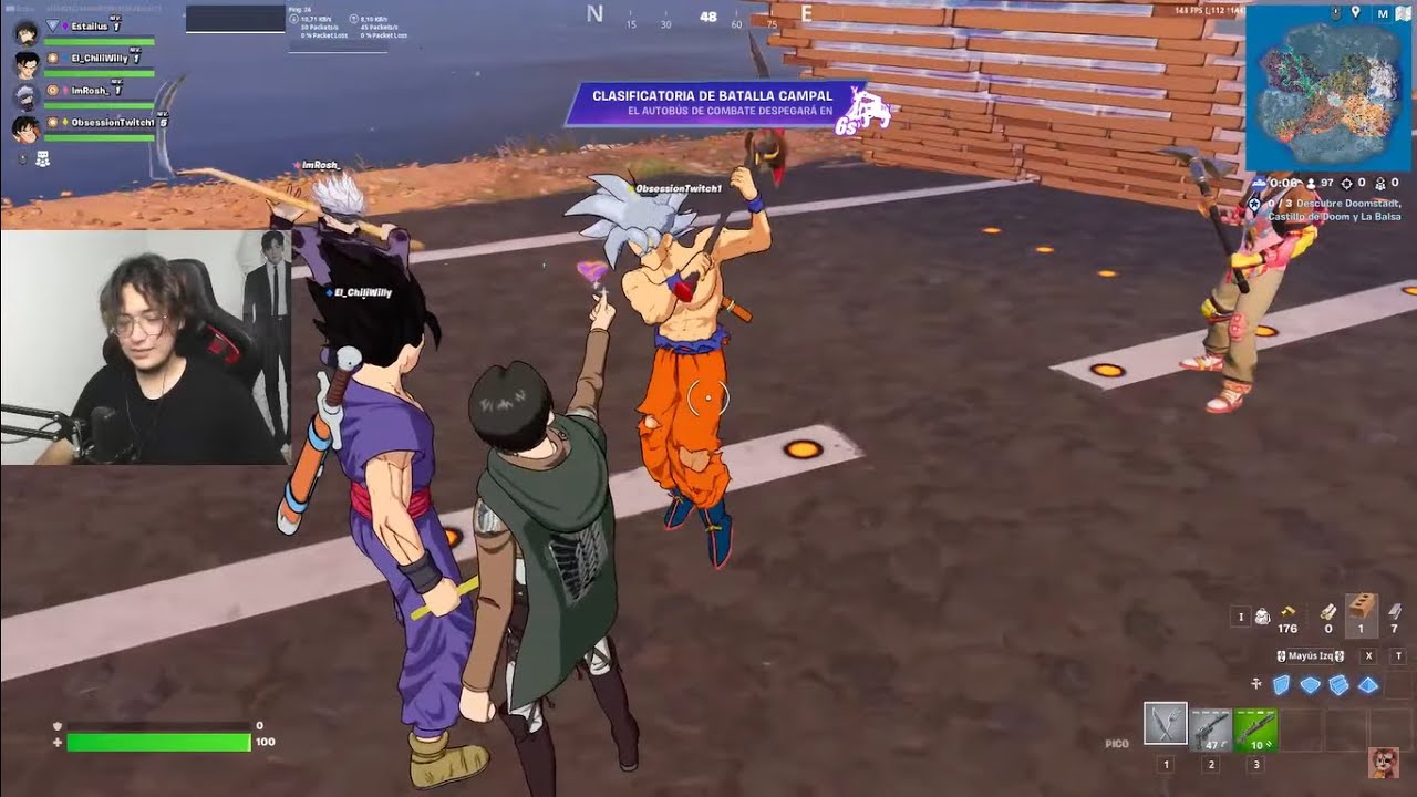 FORTNITE con ESTAMIGOS + AMONGUS 3D (ft. tiroloco, sxmpanda, evyrawr y ali jose)