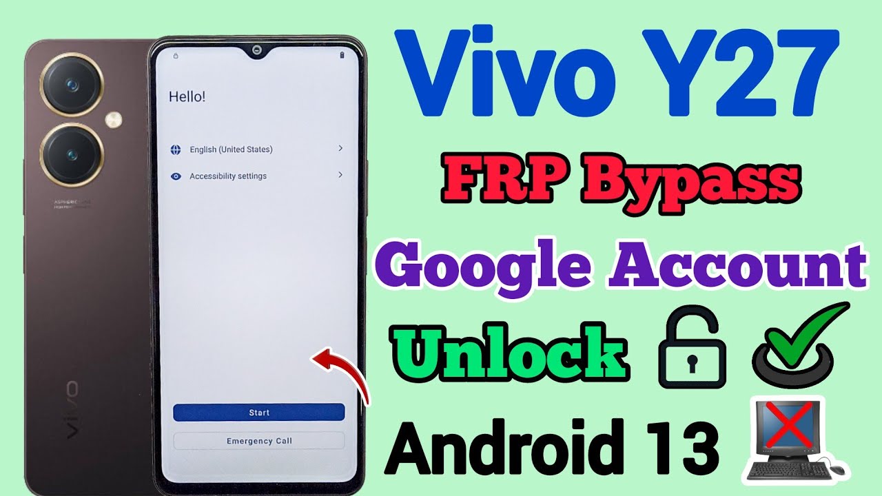 Vivo Y27 (V2249) | FRP Bypass | Android 13 | Google Account Unlock | Without Pc | New Method | 2024.