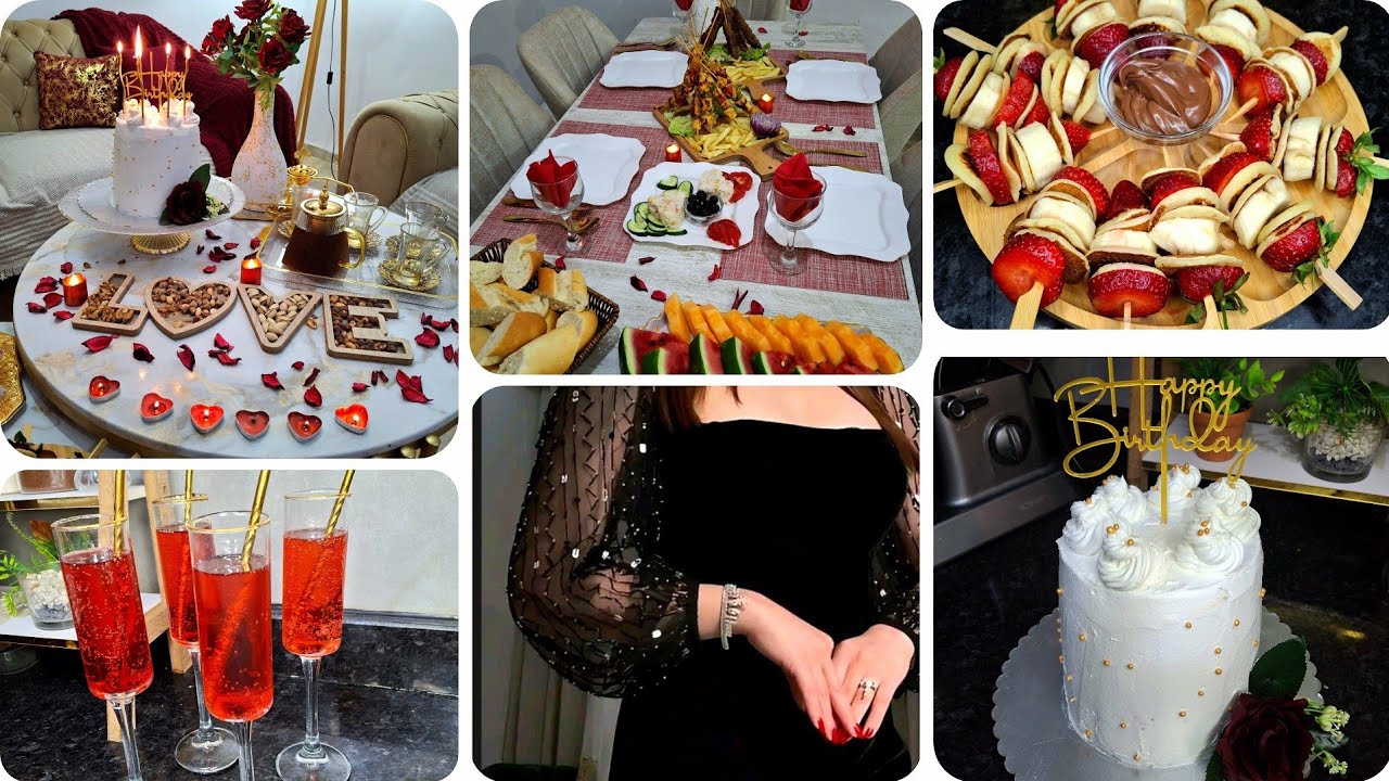 عيد ميلادي انا وزوجي في يوم واحد🎊ابهري زوجك بطاولة رومانسية❤عيد الحب❤خدمت لايركيك لاول مرة🎂حفلة مشوي