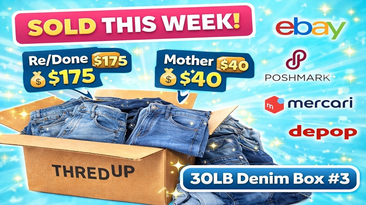 I Sold 2 Pairs in Less Than a Week… One for $175 👀 | 30LB Denim Box #3 #thredup 👖