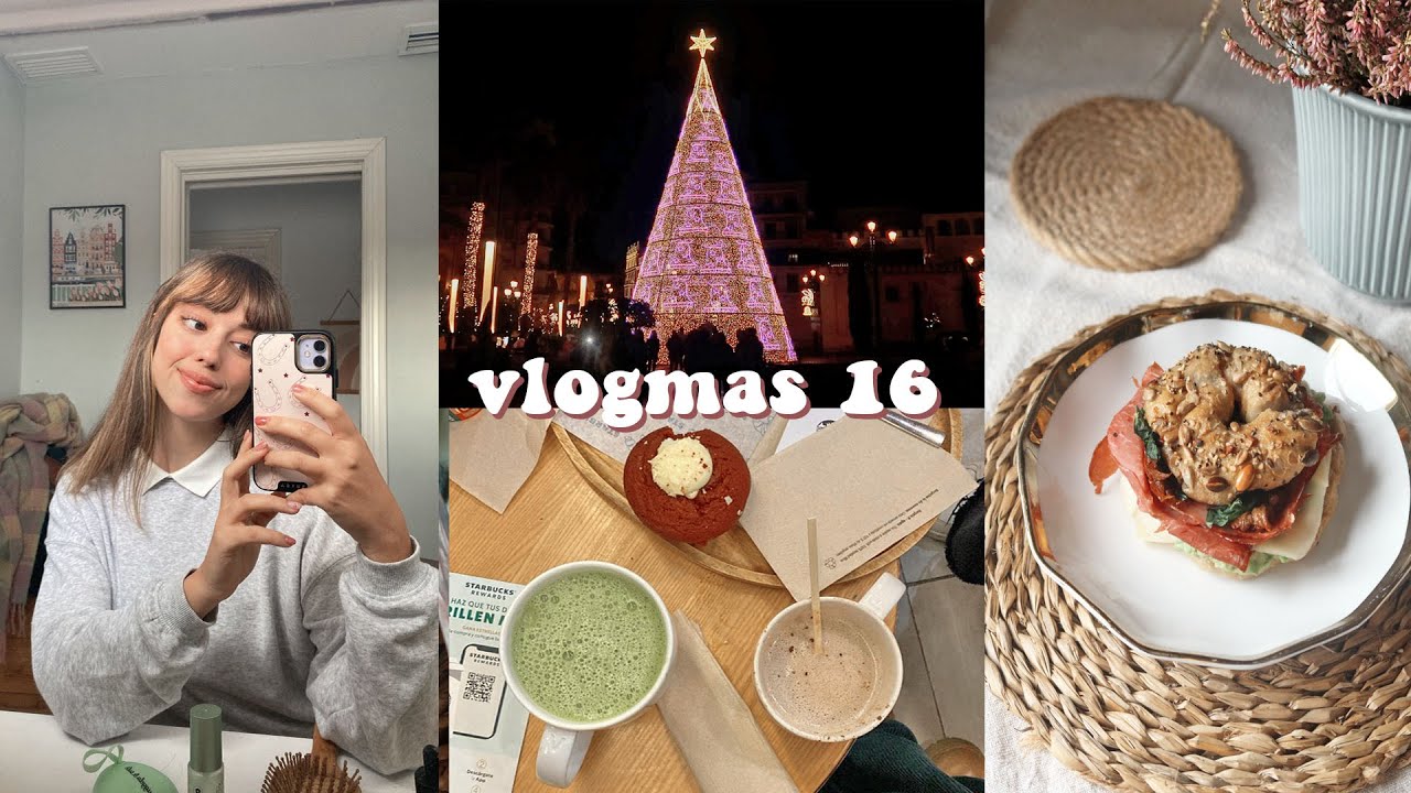 VLOGMAS 16 l haciendo bagels, matcha gratis, gangas y más luces navideñas