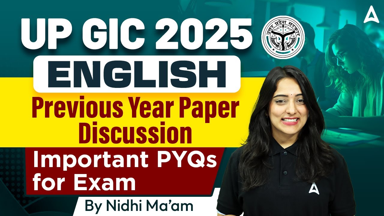 UP GIC Lecturer  English 2025 | UP GIC Lecturer English Previous Year Paper |UP GIC PYQ's |Nidhi Mam