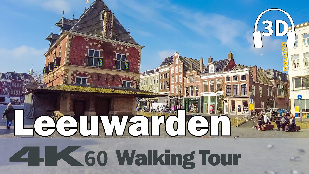 Leeuwarden Historic City Centre ☀️ | 1/2 | Netherlands | 4K60 Walking Tour | 3D Binaural Audio