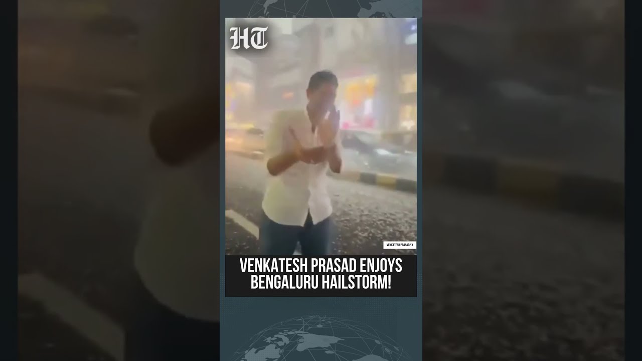 Watch: Former Cricketer Venkatesh Prasad Enjoys Rare Bengaluru Hailstorm Like a Child | #shorts
