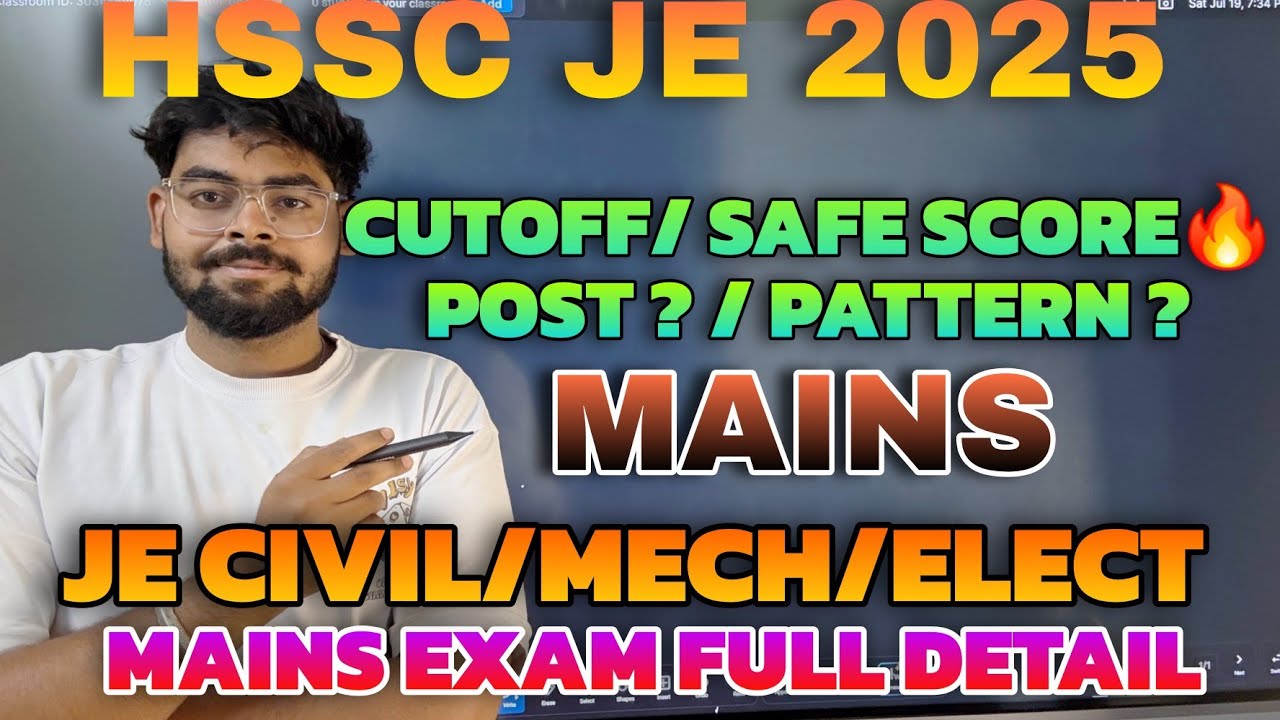 HSSC CET JE 2025 Expected Cutoff 🔥 Safe Score / CIVIL ELEC MECH MAINS Exam Details / Pattern/Policy