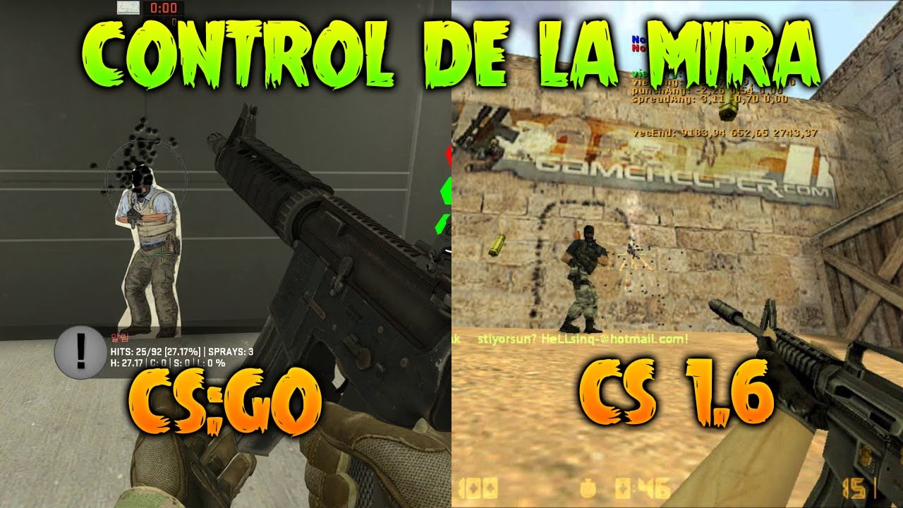 Controlar el RECOIL en Counter Strike 1.6 vs CS:GO !!