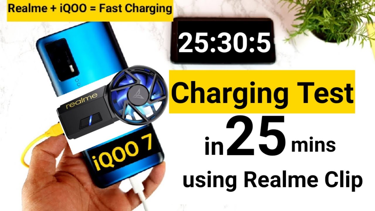 iQOO 7 fast charging test using realme cooling clip under 25mins OMG 😍😍I think its working🔥🔥🔥